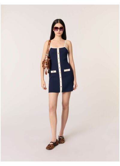 Robe courte en maille côtelée