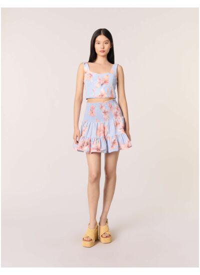 Jupe évasée en taffetas imprimé