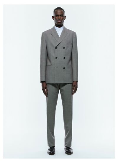 Costume croisé en serge de laine