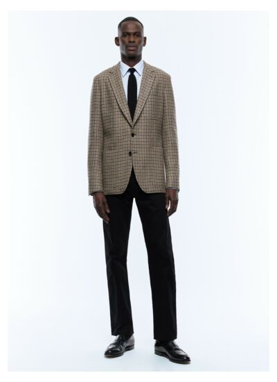 Veste en laine motif pied de poule