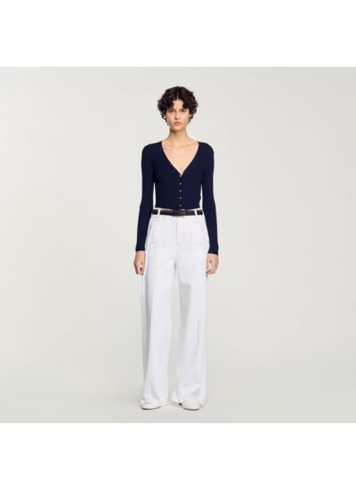 Cardigan en maille côtelée