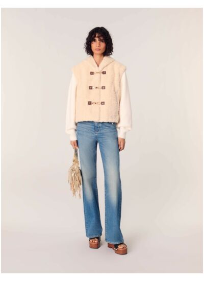 Blouson fausse fourrure bi-matière