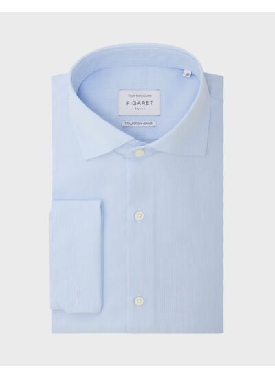 Chemise Semi-ajustée Infroissable rayée bleue