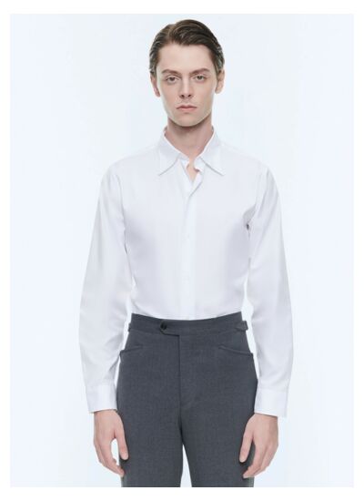 Chemise à col hirondelle en coton