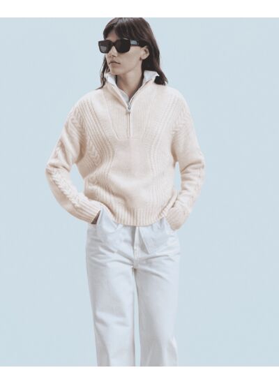 Pull Col Camionneur Torsades