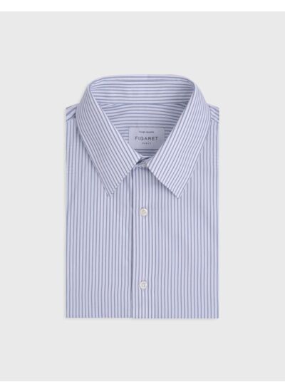 Chemise ajustée rayée bleue