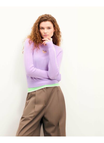 Pull Col Rond Cœur Ajouré