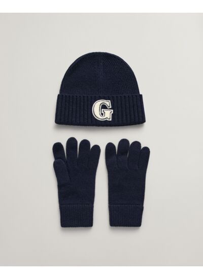 G Badge Beanie & Gloves Gift Set