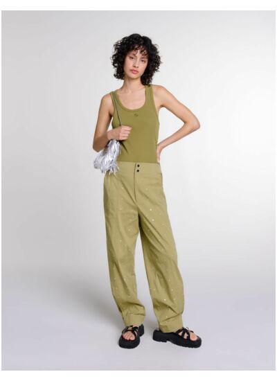 Pantalon baggy clouté