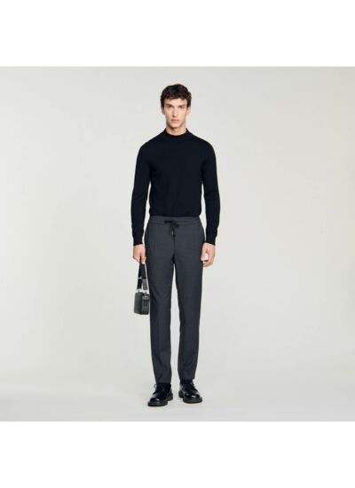 Pantalon droit élastiqué