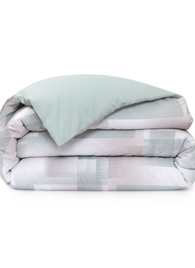 Lacoste - Housse de couette en satin de coton lavé vert, L Songe