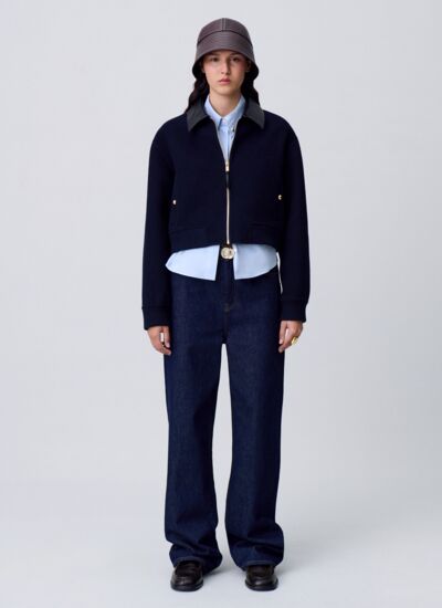 Claudie pierlot Blouson laine col similicuir