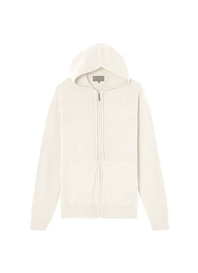 Pull à capuche zippé - Homme - NATUREL