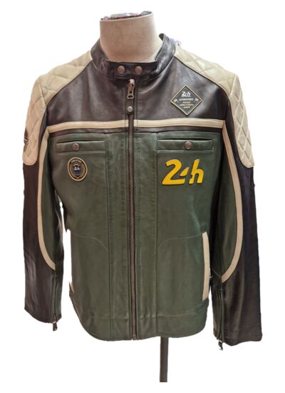 Blouson cuir 24H le mans Lino vert