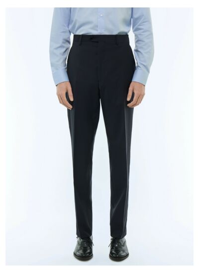 Pantalon ajusté en toile de laine