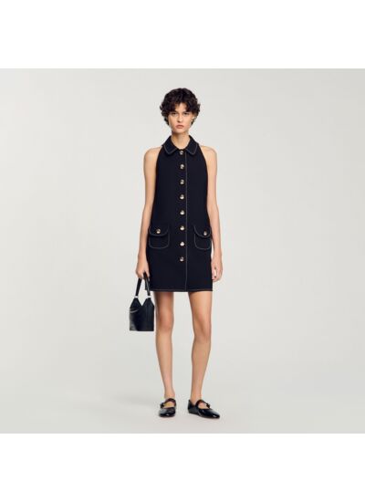 Robe courte à col claudine