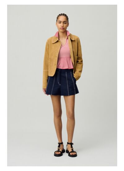 Short contrasté à plis