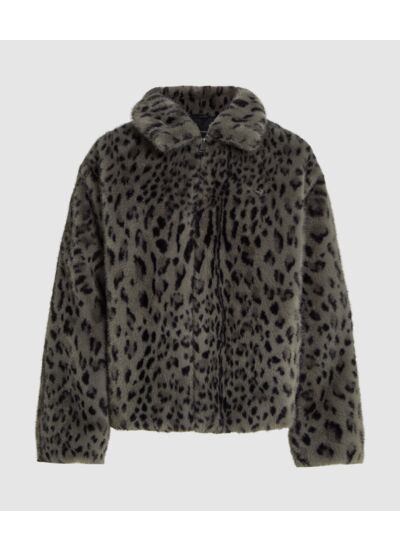 LEOPARD FAUX MINK JACKET