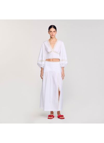 Jupe longue en popeline