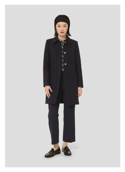 Manteau Marley-Nuit en Laine Froide