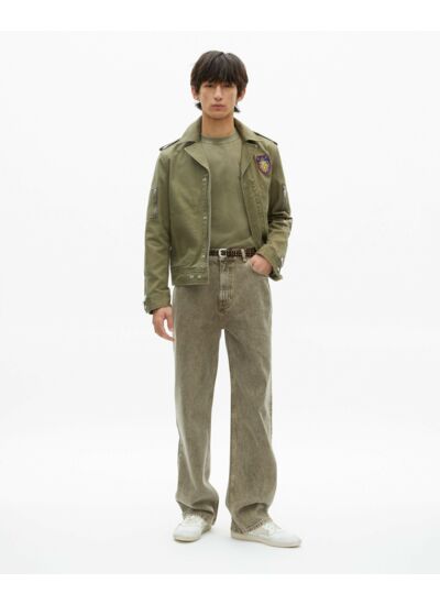 Blouson Biker Avec Badge