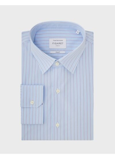 Chemise Semi-ajustée Prestige rayée bleue