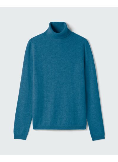 Pull col roulé ajusté - Femme - BLEU CANOE