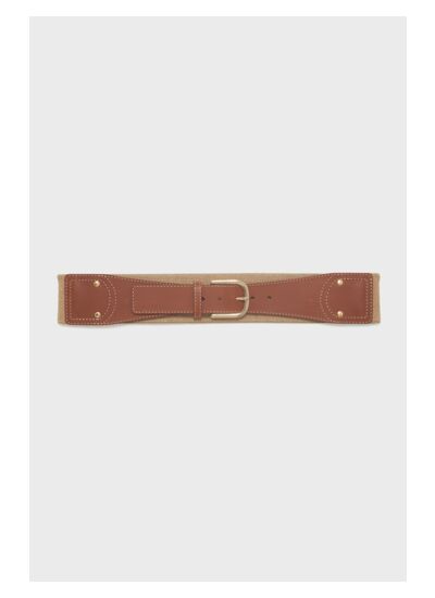 Ceinture Izia En Cuir Et Sangle Élastiquée Izia