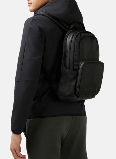 Boggi milano Sac à dos noir en tissu technique recyclé