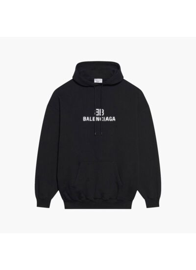 Balenciaga Hoodie BB Pixel Logo Noir