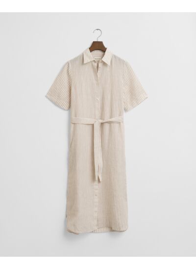 Striped Linen Shirt Dress