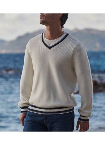 Pull Marcel Creme Navy