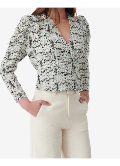 Top Imprimé En Soie Ralu