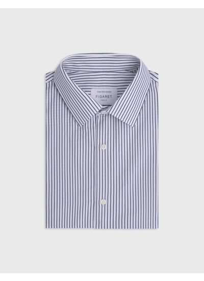 Chemise semi-ajustée rayée marine
