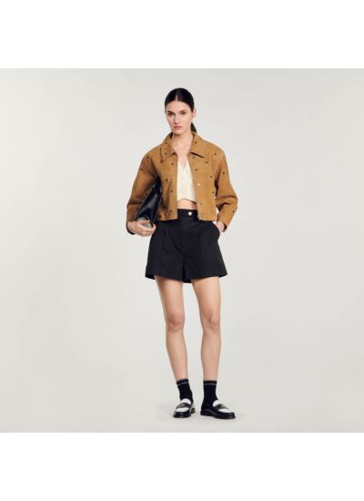 Blouson en daim orné de studs