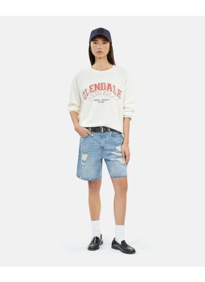 Sweatshirt Écru Avec Sérigraphie Glendale Femme