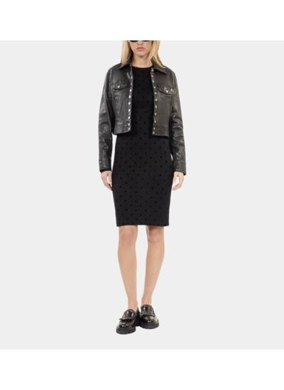 Robe Courte En Jersey Noire Femme
