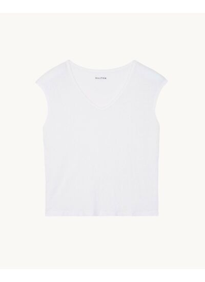 T-Shirt Karol T-Shirt Col V Sans Manches Lin