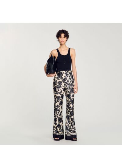Pantalon à imprimé fleuri hawaïen