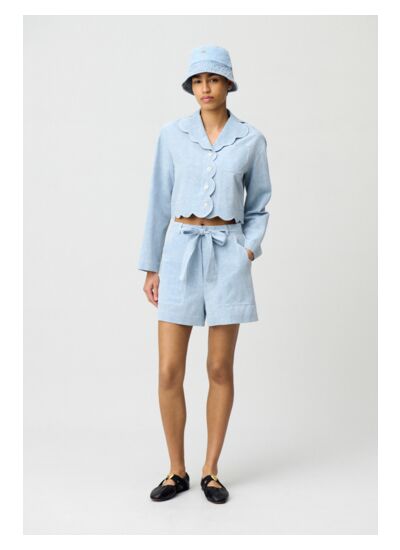 Short jean ceinturé