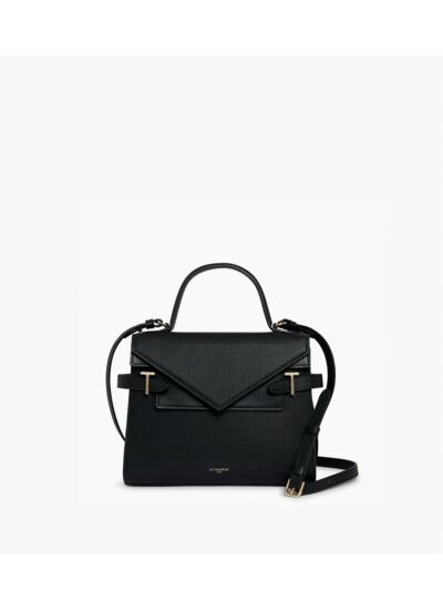 Sac à main double rabat moyen modèle Emilie en cuir signature T