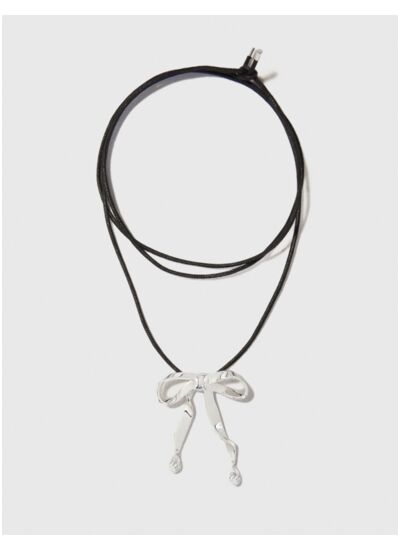 Collier nœud argenté à nouer