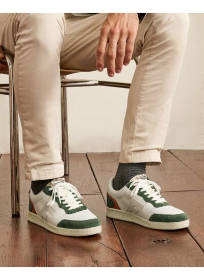 Baskets blanches & kaki
