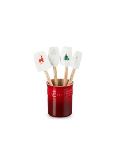 Set pot à ustensiles et 4 spatules Création Noël