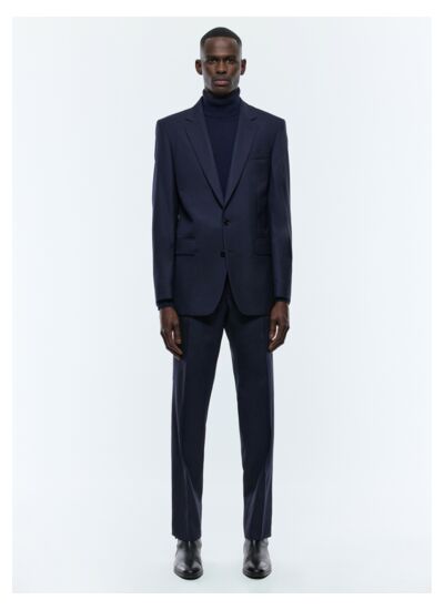 Costume ajusté en toile de laine