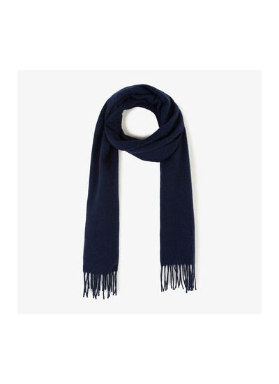 Écharpe en laine unie bleu marine