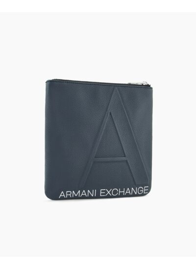 Sac bandoulière plat homme - bleu marine