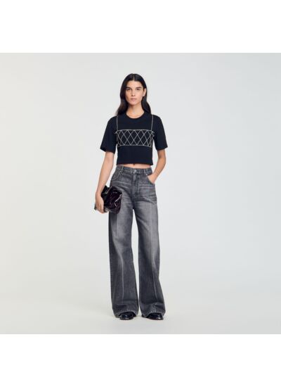 T-shirt court strassé