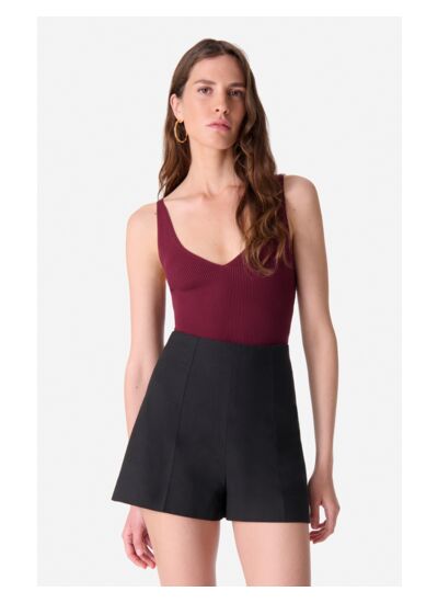 Short Huchet En Cuir Lisse