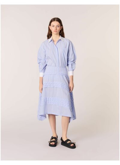 Jupe longue en coton à rayures